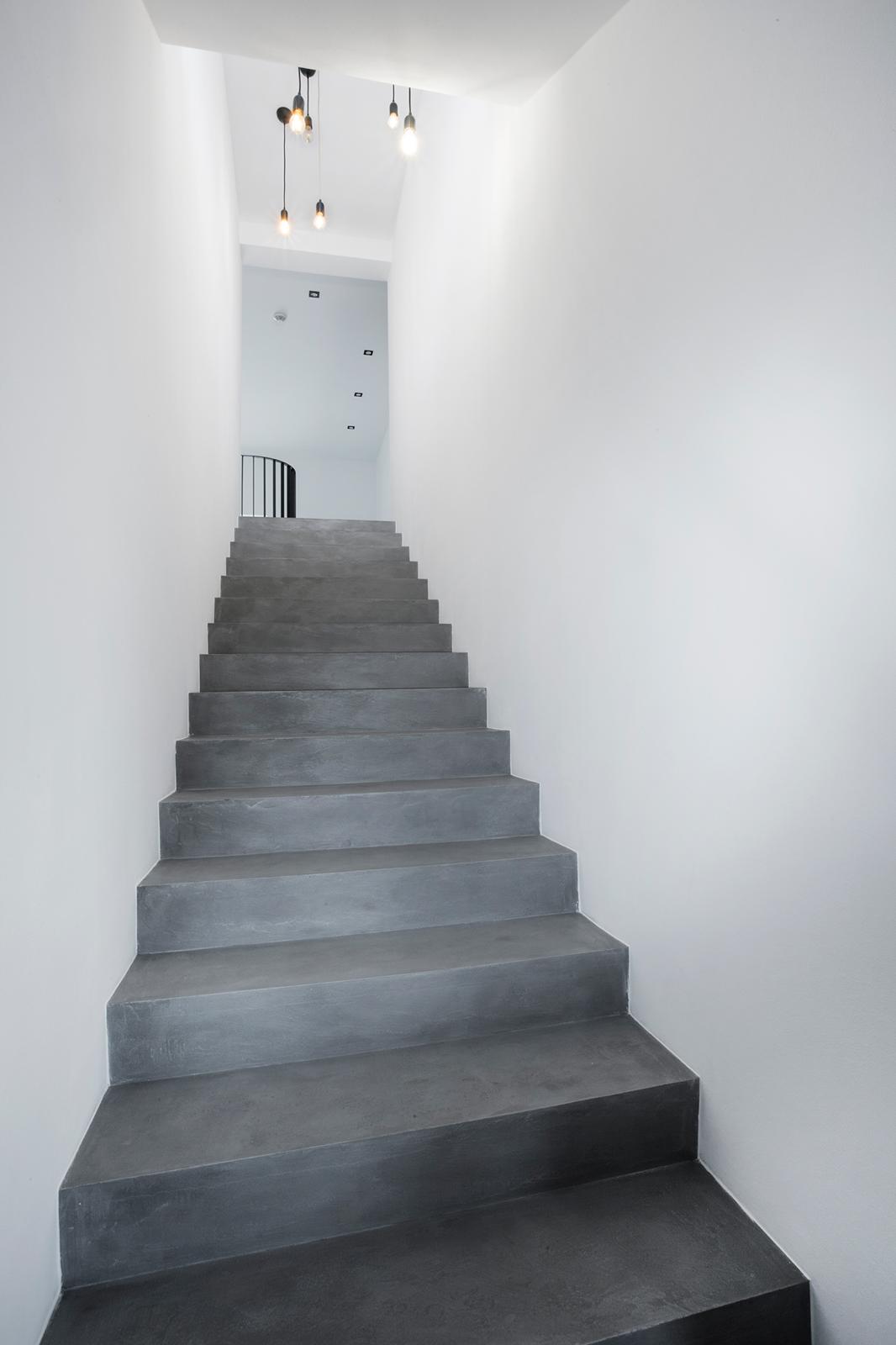 Stairs coated in Microcement